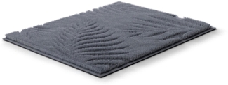Grund Badematte Ferya, Höhe 20 mm, rutschhemmend beschichtet, fußbodenheizungsgeeignet, Polyester, rechteckig, Dezentes Blattmuster mit Hoch-Tief-Struktur, 5 Jahre Garantie