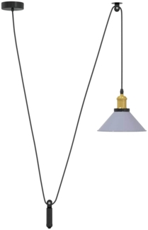 vidaXL Pendelleuchte Höhenverstellbar E27 Grau Glänzend Ø 22 cm Metall 4103446