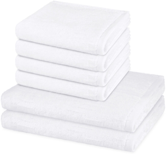 Ross Premium 6 tlg. Frottier-Set - 4 X Handtuch (50 X 100cm), 2 X Duschtuch (70 X 140cm) - 500 - Weiß