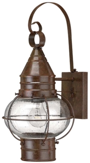 Außenleuchte, Wandlampe, Messing Glas, Bronze, H 45,7 cm