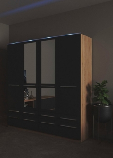 priess Kleiderschrank Schrank Garderobe Wäscheschrank Barcelona in 5 Breiten viel Stauraum, geräumige Schubkästen, mit Spiegel, MADE IN GERMANY