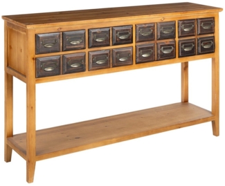 riess-ambiente Konsolentisch HERITAGE 125cm natur / braun · Holz-Apothekerschrank mit 4 Schubladen (Einzelartikel, 1-St), schmale Mehrzweck-Kommode · für Küche, Wohnzimmer & Flur · mit Ablage