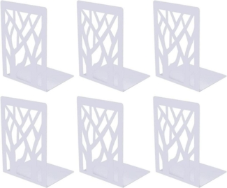 LuxusKollektion Buchstütze 3er Set Metall-Buchstützen Weiß Bücher Halter Regal Buchstopper
