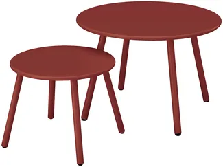 Vente-unique - MIRMANDE Gartensitzgruppe Metall Rot - B 60 cm x H 34 cm x L 60 cm