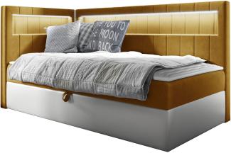 Boxspringbett 'Gladino Junior 3' gelb 100 x 200 cm Links