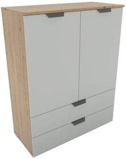 Kommode Antigua / Aditio-A/2-Grau , Holzwerkstoff , Grau, Holzfarben , 93 x 119 x 42 cm