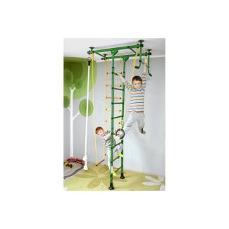 NiroSport Sprossenwand, Klettergerüst FitTop M1 mit Metallsprossen in Farbe Grün für eine Raumhöhe von 220 - 270 cm