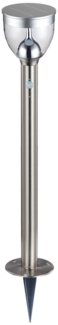 LED Solar Steckleuchte, Edelstahl, Bewegungsmelder, H 95 cm