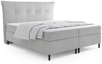 Labett Boxspringbett mit Bettkasten mit hohen Beinen ZOYA 140x200 160x200 180z200 200x200 (2 Bettkästen, Topper), 7-Zonen Taschenfederkernmatratze H3 oder H4