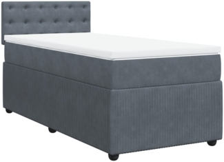vidaXL Boxspringbett mit Matratze Dunkelgrau 80x200 cm Samt 3287603