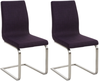 CLP 2er Set Esszimmerstühle Belfort mit Stoffbezug,lila