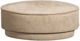 Hocker Pearl aus Melange-Stoff Ø 80 cm, Natur