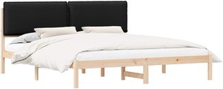 vidaXL Bettgestell mit gepolstertem Kopfteil Schwarz 200 x 200 cm 3405559