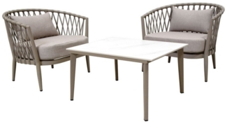 osoltus Vienna Lounge Gartenmöbel 2 Sessel und 1 Tisch salbei grün