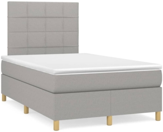vidaXL Boxspringbett mit Matratze Hellgrau 120x190 cm Stoff 3269930