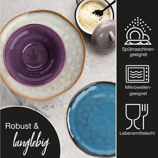 Moritz & Moritz Tafelservice COPA Geschirrset (16-tlg), 4 Personen, Steingut, Kombigeschirr für 4 Personen