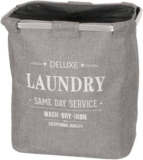 Wäschesammler HWC-C34, Laundry Wäschebox Wäschekorb Wäschebehälter mit Netz, 1 Fach 56x49x30cm 82l ~ grau