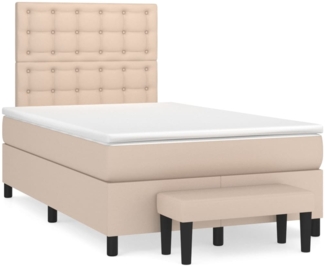 vidaXL Boxspringbett Matratze Cappuccino-Braun 120x190 cm Kunstleder 3270456