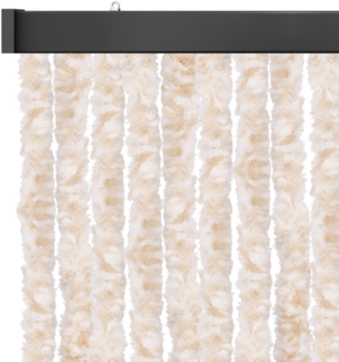 Flauschvorhang 90x200cm, perfekter Insekten- und Sichtschutz für Ihre Balkon- und Terrassentür, viele Farben Meliert beige - weiß