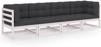 vidaXL 4-Sitzer-Gartensofa mit Kissen Kiefer Massivholz 3076410