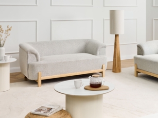 Baliani 'ALNOR' Sofa 2-Sitzer Stoff Hellgrau