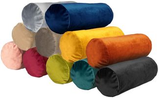 beties Nackenrollenbezug Samt&Sonders, (1 Stück), Samt Nackenrollenhülle admiral-blau ca. 15x40 cm mit Reißverschluss