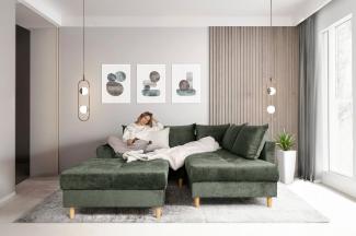 COLLECTION AB Ecksofa Reims L-Form, Ottomane beidseitig montierbar, inkl. Bettfunktion und Hocker