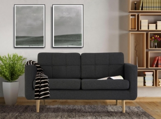 Home affaire 2-Sitzer Brest, mit Knopfheftung und Steppung im Rücken, geradliniges Design