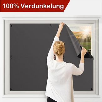 Verdunklungsrollo Verdunklungsrollo Ohne Bohren,Blackout Vorhang mit Saugnäpfen, BTTO V&G, Saugnäpfen, 100% verdunkelnd,für Kinderzimmer Wohnzimmer Schlafzimmer