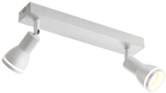 ZMH LED Deckenstrahler 2 Flammig Weiß Wohnzimmer Deckenleuchte Verstellbar Strahler GU10 Strahler Moderne Lampe