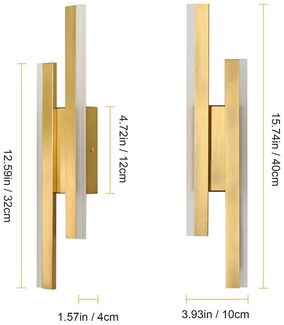 Riserva LED Wandstrahler Einfache LED Lampe,dekorative Acryllampe,16W warmes Licht 3000K, Einfach zu installieren, energiesparend, für Flure, Gänge