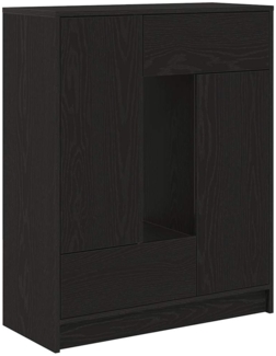 vidaXL Sideboard mit Schubladen Türen Schwarz Eichen-Optik 73x31x90 cm 861851