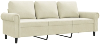 vidaXL 3-Sitzer-Sofa Creme 180 cm Samt 359547