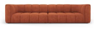 Micadoni Modulares Sofa Serena 4-Sitzer Strukturierter Stoff Orange