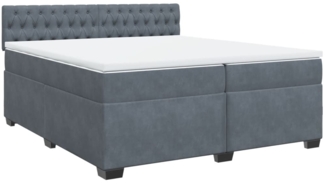vidaXL Boxspringbett mit Matratze Dunkelgrau 200x200 cm Samt 3286409