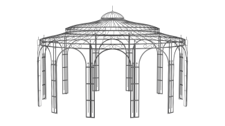 ELEO Pavillon rund Toskana Ø 5,5 m pulverbeschichtet anthrazit