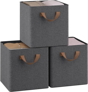 Woltu Aufbewahrungsbox (3 St), faltbare Stoffbox 3 Stück, mit Griffen Metallrahmen
