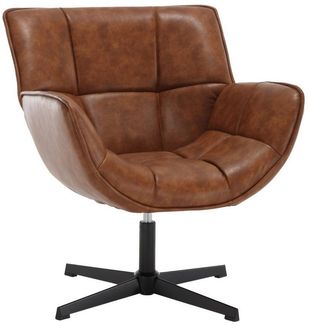WAHSON OFFICE CHAIRS Loungesessel Armlehnstuhl Sessel aus PU-Leder, drehbar mit Metallbeinen