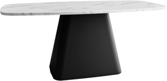 Couchtisch Nelupo (Farbe: Schwarz / Bianco Marmor)