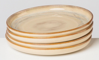 Gipfelstück Dessertteller Nebelwald, (4 St), Scandi-Style, glänzende Reaktivglasur, jedes Stück ein Unikat