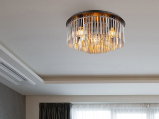 Große LED Deckenleuchte mit Rauchglas Stäben, Ø 50cm