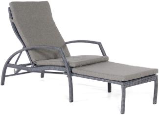 Sonnenpartner Sonnenliege Mauritius Aluminium mit Polyrattan graphit-schwarz Gartenliege mit Auflage