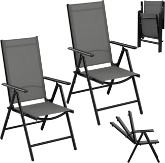 EUGAD Gartenstuhl (2 St), klappbar, 7-Fach verstellbare Rückenlehne, wetterfest