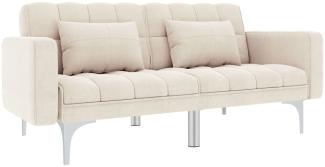 vidaXL Schlafsofa Creme Stoff 247216