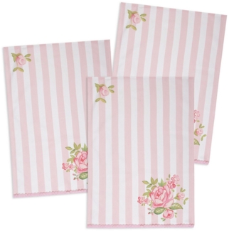 Clayre & Eef Geschirrtuch Sweet Roses, (Set, 3-tlg, 3-teilig), Geschirrtücher (3 Stück), ca. 50x70cm Baumwolle