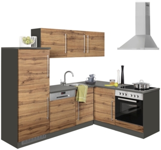 KOCHSTATION Winkelküche KS-Samos, Stellbreite 230x170 cm, wahlweise mit E-Geräten, mit Arbeitsplatte