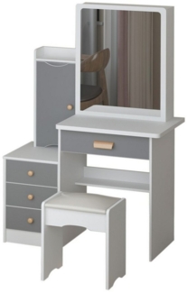 FUFU&GAGA Schminktisch Coiffeuse avec Miroir et 4 tiroirs, MDF, 90 x 40 x 135 cm
