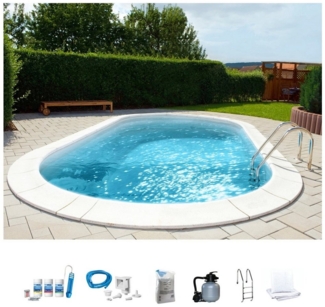 my POOL BWT Ovalpool PREMIUM mit sandfarbener Innenfolie (Komplett-Set, 7-tlg), Höhe 120 cm, in versch. Größen erhältlich