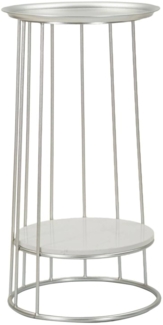 Dmora Wohnzimmertisch Biferno, Niedriger Wohnzimmertisch, Kaffeeregal, Couchtisch für Sofa, 40x40 h76 cm, Silber