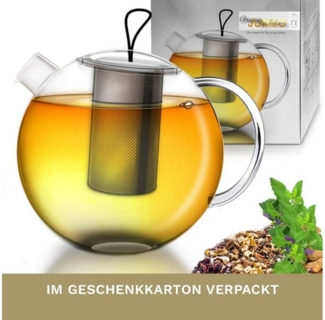 Creano Teeglas Creano doppelwandiges Tee-Glas, Latte Macchiato, Thermobecher Schmette, Glas, 1x bedrucktes Glas